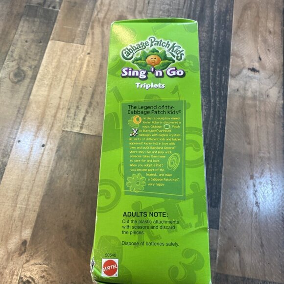 Mattel 2001 Cabbage Patch Kids Sing N Go Triplets 8.5" Baby Dolls & Carrier Rare - Picture 12 of 14